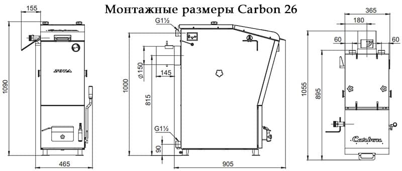 Монтажные размеры Carbon 26